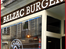 Lettrage et adhésifs découpé à la forme pour Balzac Burger à Tours (37)