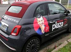 Covering d'une Fiat 500 aux couleurs de Stéphane Plaza Immobilier