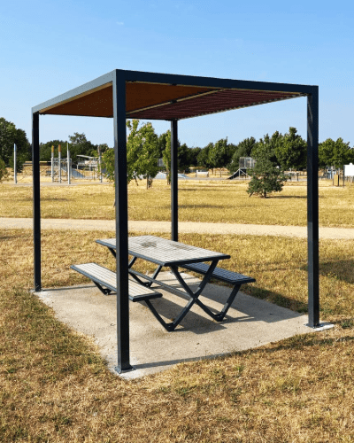 Pergola et mobilier urbain extérieur – table de pique-nique en aluminium